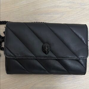 Kurt Geiger Black Quilted Leather Crossbody Bag